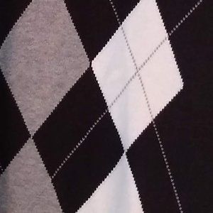 LONG Black Argyle Sweater (L)
